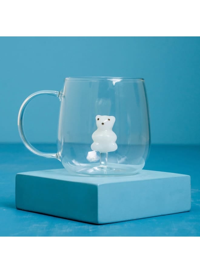 3D Polar Bear Borosilicate Glass Coffee Mug – Unique Gift for Animal Lovers